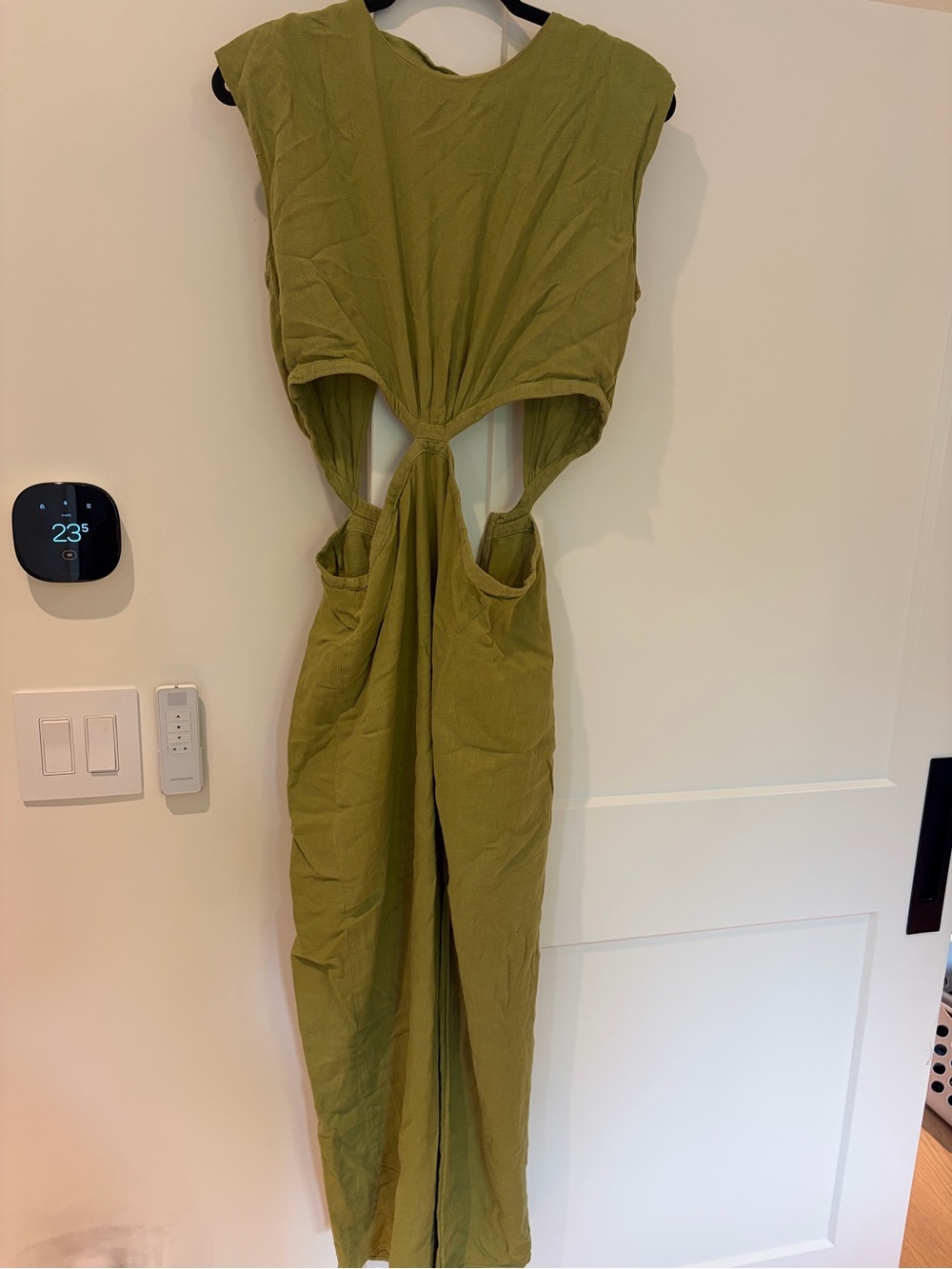 Zara Olive Cutout Sleeveless Jumpsuit